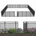 Petorldog Decorative Garden Fence, 72ft x 40in , 28 Panels + 4 Gates, No Dig Metal Dog Fence for Yard | Black-Silver