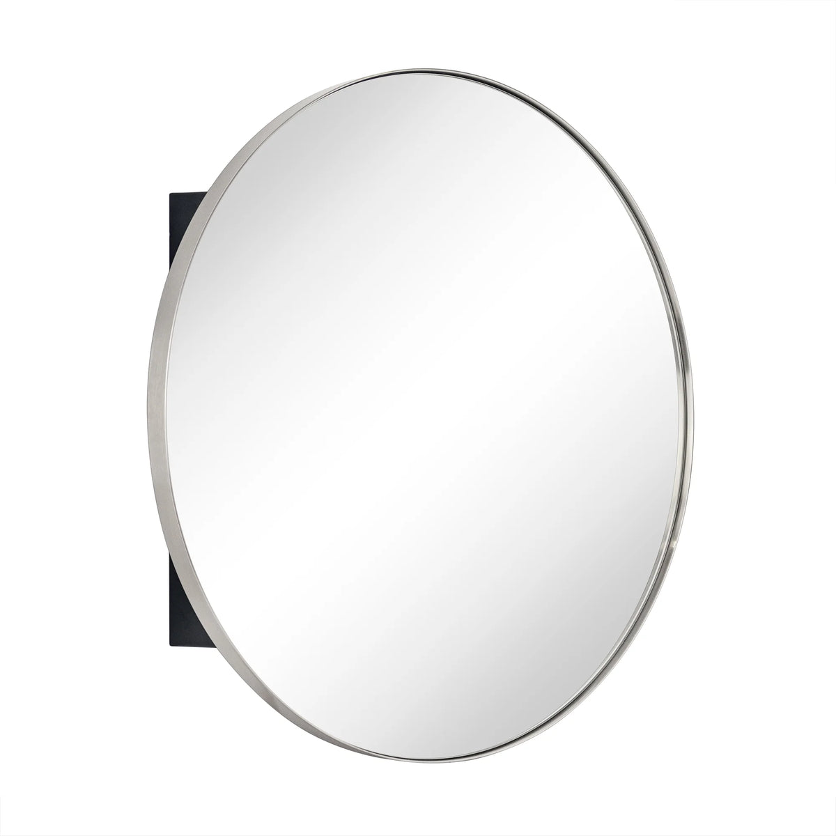 TEHOME Myriel Surface Mount Framed Round Medicine Cabinet with Mirror 24" x 24" - Black