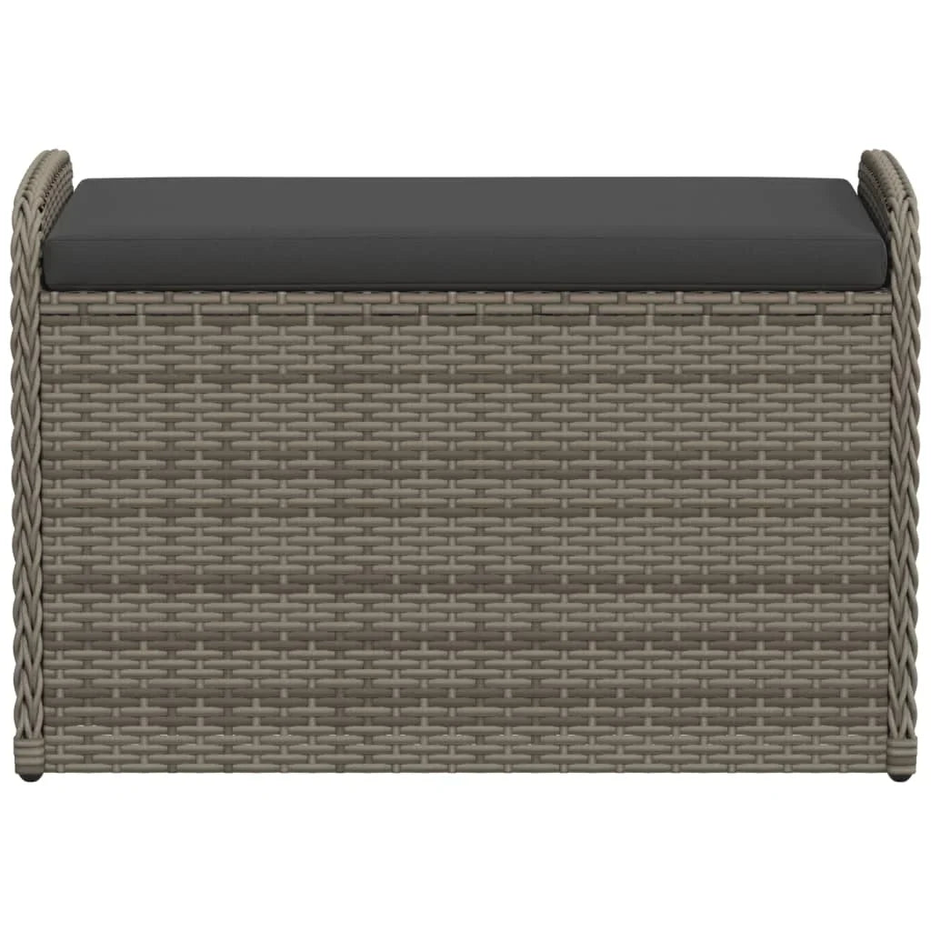 vidaXL Storage Bench with Cushion Outdoor Garden Seat Furniture Poly Rattan