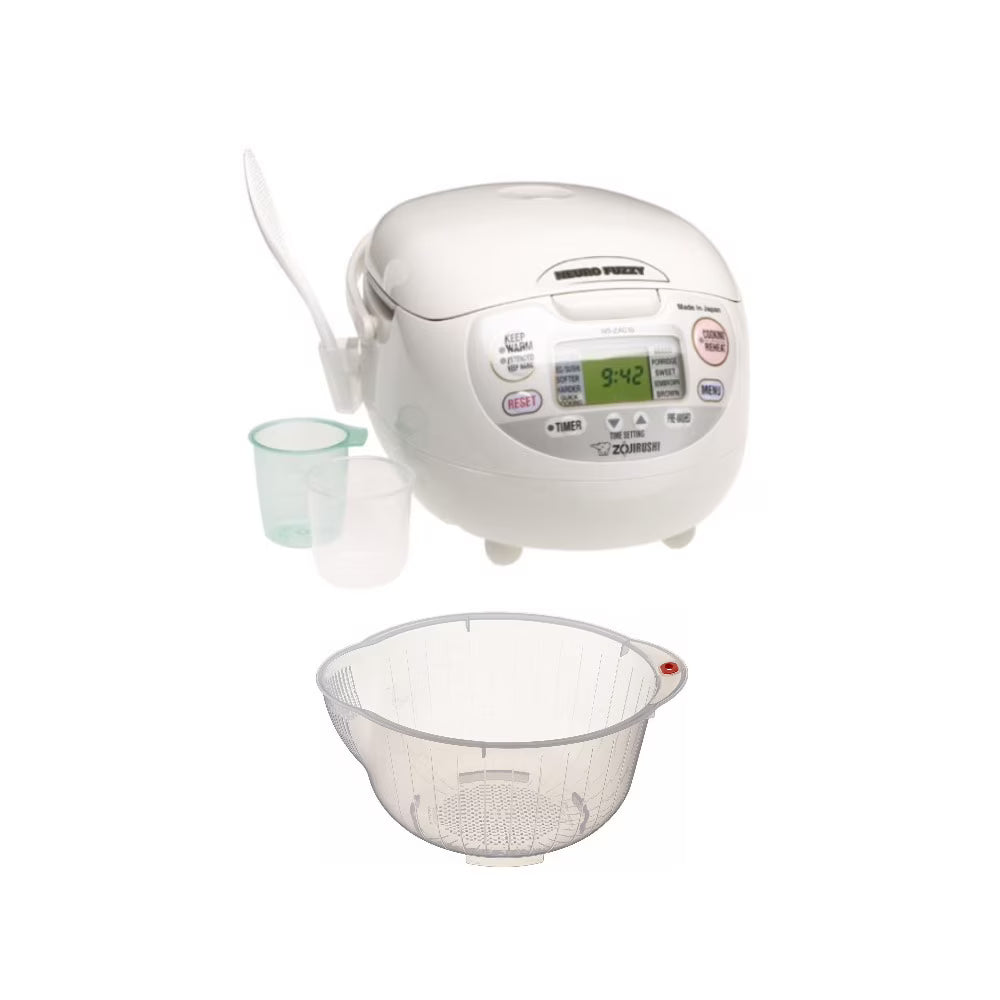 Zojirushi NS-ZCC10 Neuro Fuzzy Rice Cooker,Warmer with 9.5inch Rice Washing Bowl