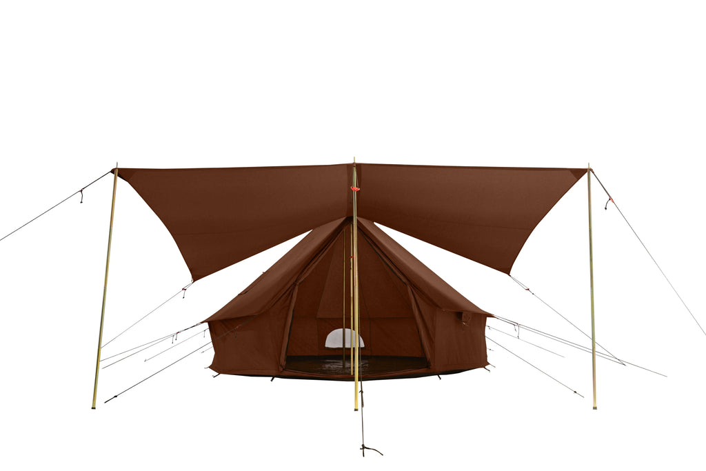 White Duck Outdoors Regatta Awning - Desert Red - 10' for Bell Tent - Complete Canopy with Poles for All Season Camping and Glamping