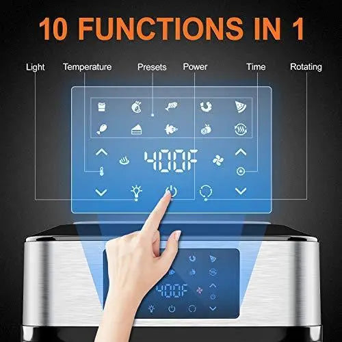 20-Quart 10-in-1 Air Fryer Toaster Oven – 1800W Convection Oven with Rotisserie, Dehydrator, ETL Certified