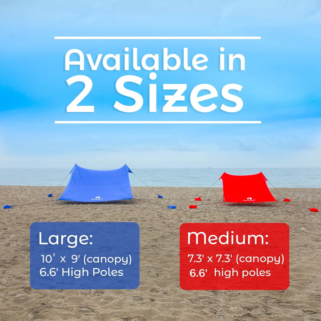 Orange Family Beach Sun Shade Canopy Tent with sand anchors