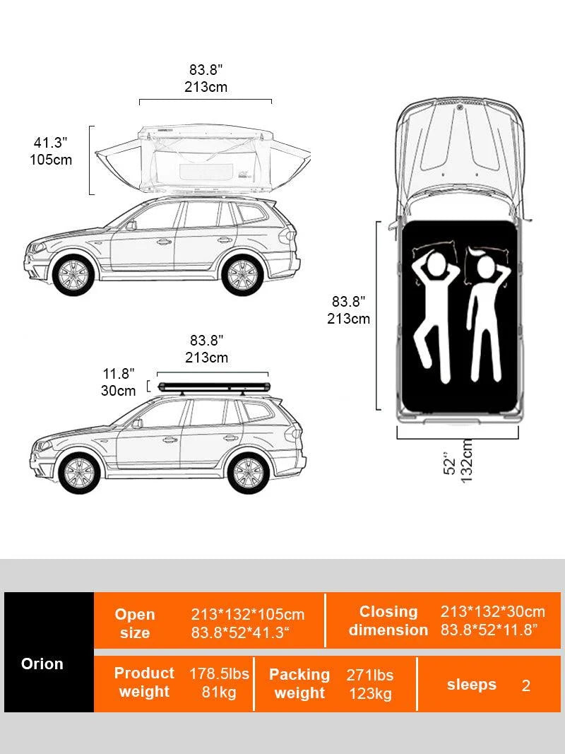 Naturnest Rooftop Tent Hard Shell, Roof Top Tent Hardshell Rooftop Tents for Van Jeep Suv Truck Car Tents for Camping Suv Tent for Car (Green)