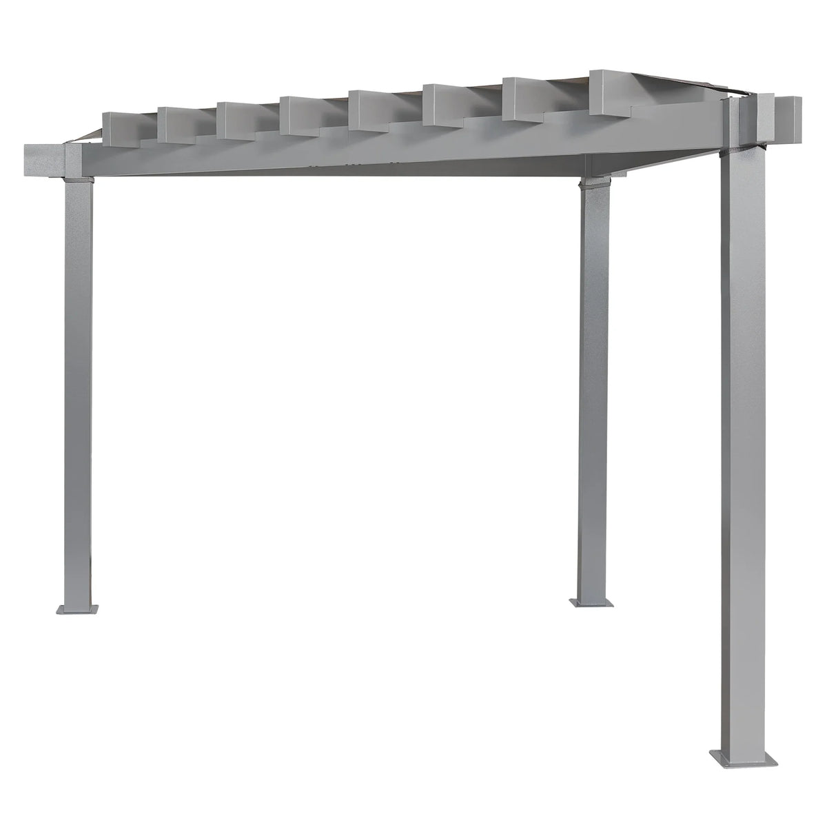 Sojag Rustproof Aluminum Frame Pergola, PVC-Coated Canopy for UV Protection, Contemporary Design for Garden or Yard, 10' x 10', Lima Grey
