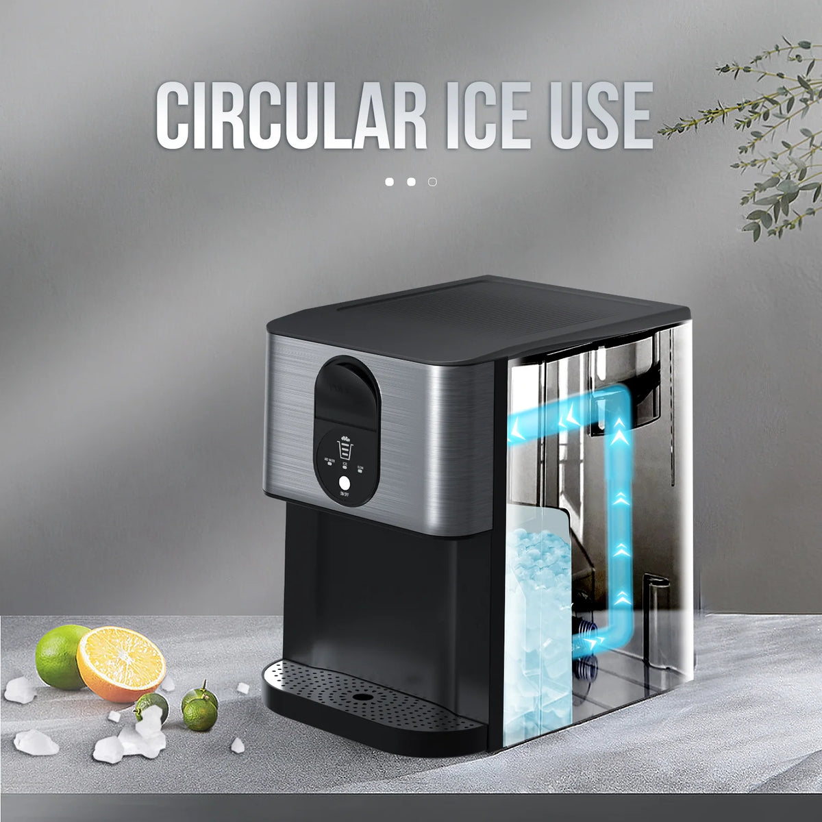Auseo Ice Maker Countertop with Soft Chewable Ice, 44 lb/24H, Self - Cleaning, One - Click Operation for Home/Party(Black)