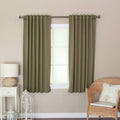 Aurora Home Solid Insulated Thermal 63-Inch Blackout Curtain Panel Pair (Artichoke Green 63-Inch), Size 52 X 63