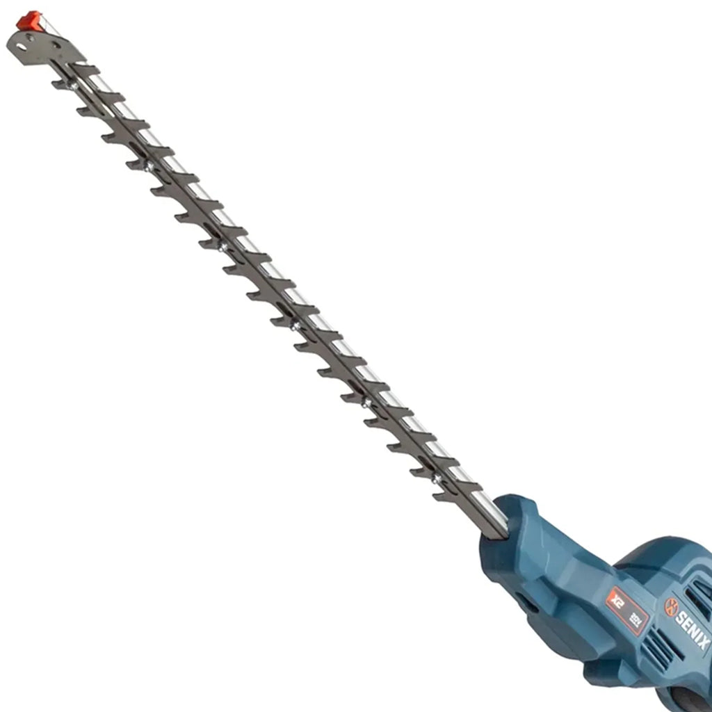 SENIX 20 Volt Max* Cordless Pole Hedge Trimmer 18-Inch Cutting / 21-inch Blade Length with Adjustable Head & Telescoping Shaft, Battery & Charger included, HTPX2-M