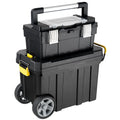 2-in-1 Rolling Toolbox – Modular Plastic Storage System with Wheels & Handles