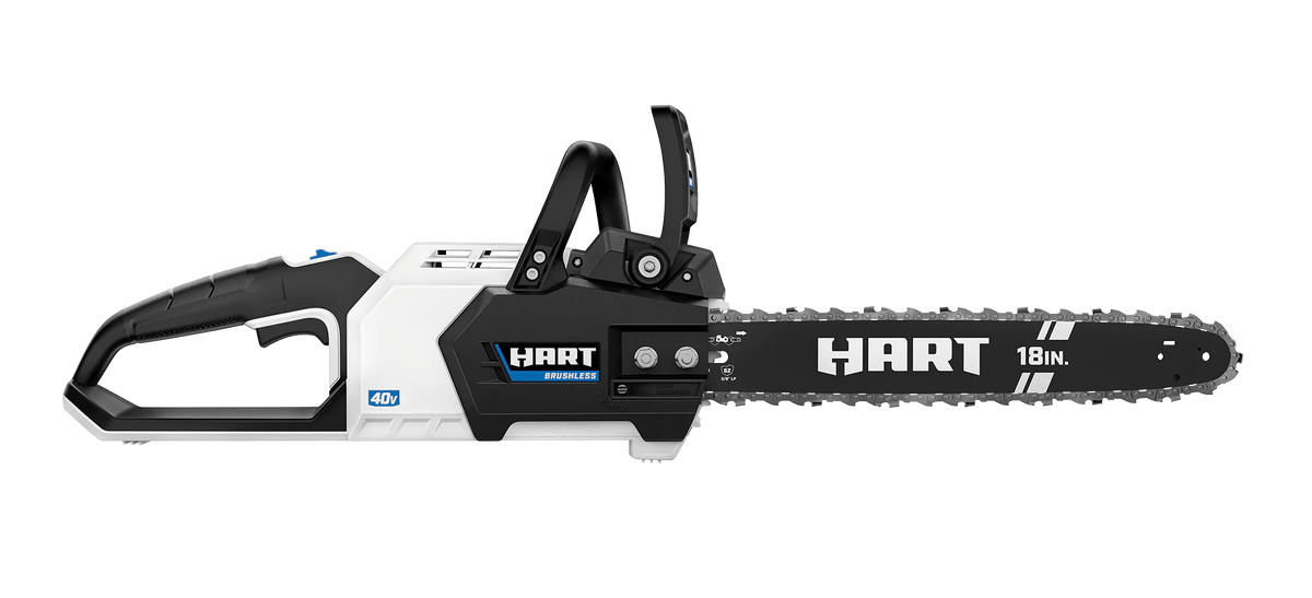 HART Cordless 40 - Volt SUPERCHARGE Brushless 18 - Inch Chainsaw, (1) 6.0ah Lithium - Ion Battery