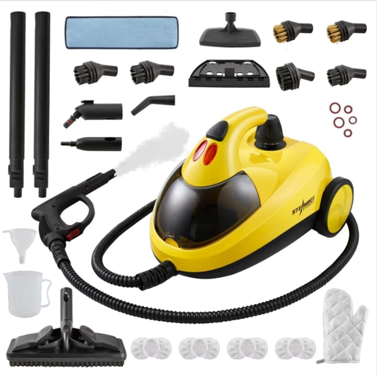 STEAMBOT  Steam Cleaner with 28-in-1 powerful,Applicable to different floor materials Strong rotational force and convenient to use
