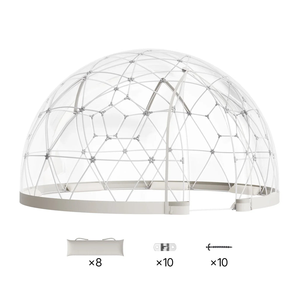 VEVOR Garden Dome Tent, 12 x 7.2 ft Outdoor Clear Bubble Tent for 4-7 Person, Weatherproof Geodesic Dome Greenhouse with Window, PVC Igloo Tents for Backyard Patios Camping Party Wedding
