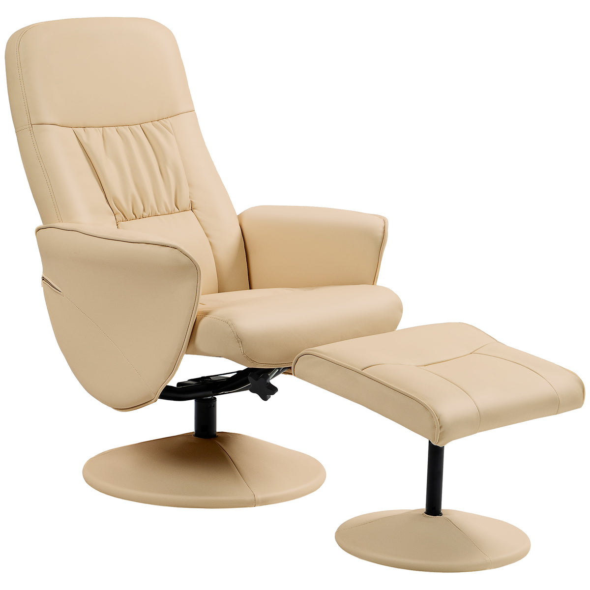 HOMCOM Relaxsessel mit Fußstütze, Relaxsessel mit Sitzdrehung 360° und verstellbarer Rückenlehne
