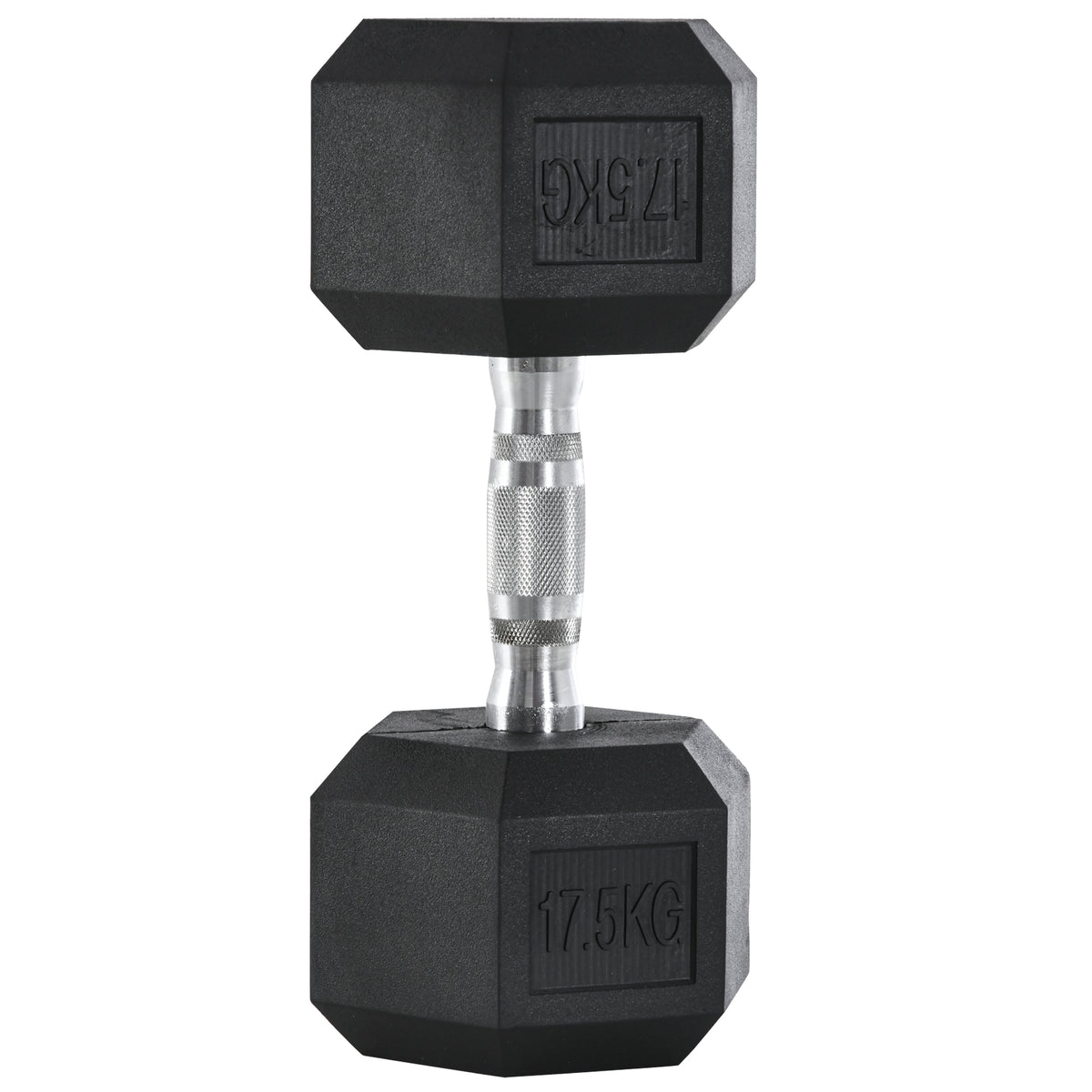 HOMCOM Kurzhantel, 17,5 kg Hantel, Hantel, Gewicht, Anti-Rutsch-Griff, Schwarz + Silber