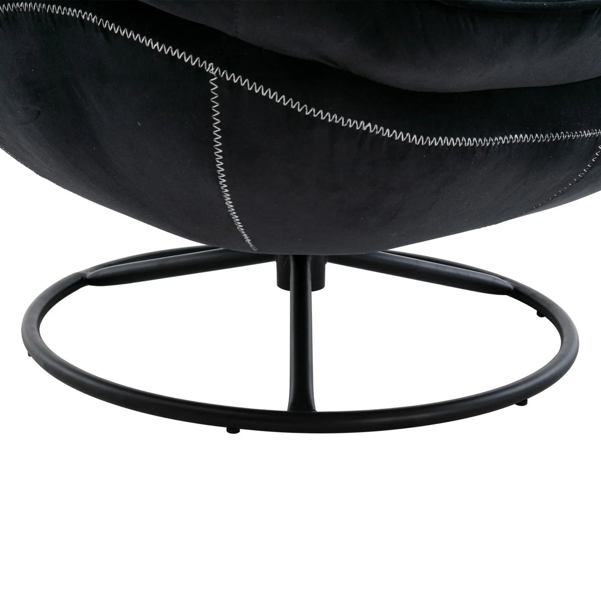 Velvet Swivel Accent Chair with Ottoman, Modern Chaise Lounge Chair with Metal Frame and Footstool, Comfy Armchair Reading Chair for Living Room Bedroom Office,Blue