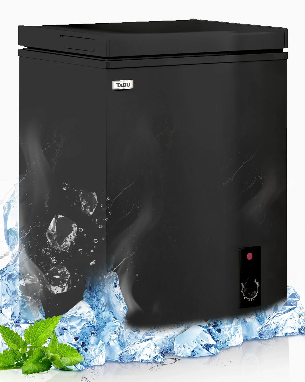 TABU Chest Freezer,3.5 Cu ft Deep Freezer,Garage Ready,Top Open Door,Black