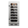 Whynter 15 Inch Wine Fridge Cooler - 33 Bottles Wine Fridge with Glass Door, Small Wine Refrigerator with 3 LED Light Built-in for Home Bar Kitchen