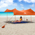Orange Family Beach Sun Shade Canopy Tent with sand anchors