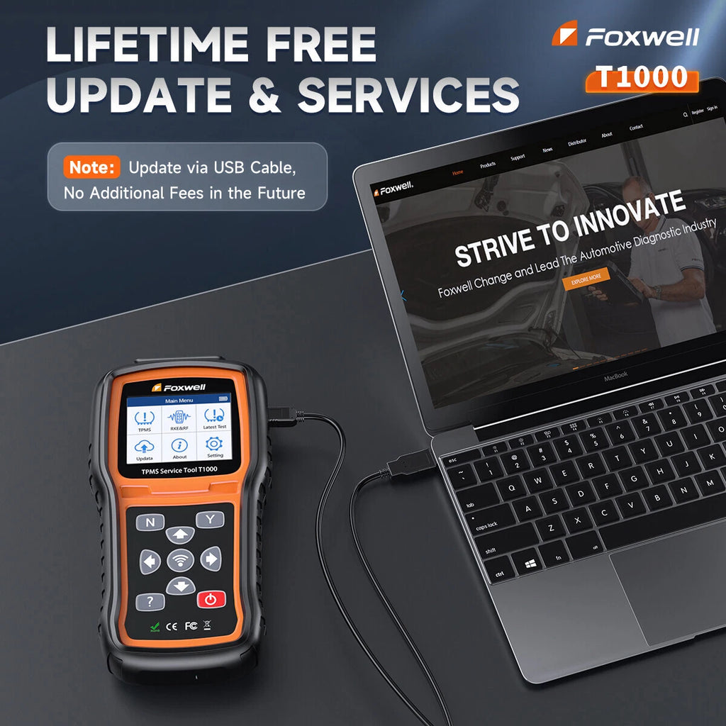 FOXWELL TPMS Programming Relearn Activation Tool, Full TPMS Services, Tire Pressure Monitor Sensor Scanner Maintenance Tool for OBD2 Cars Diagnostic Scanner Tester, T1000 TPMS Tool