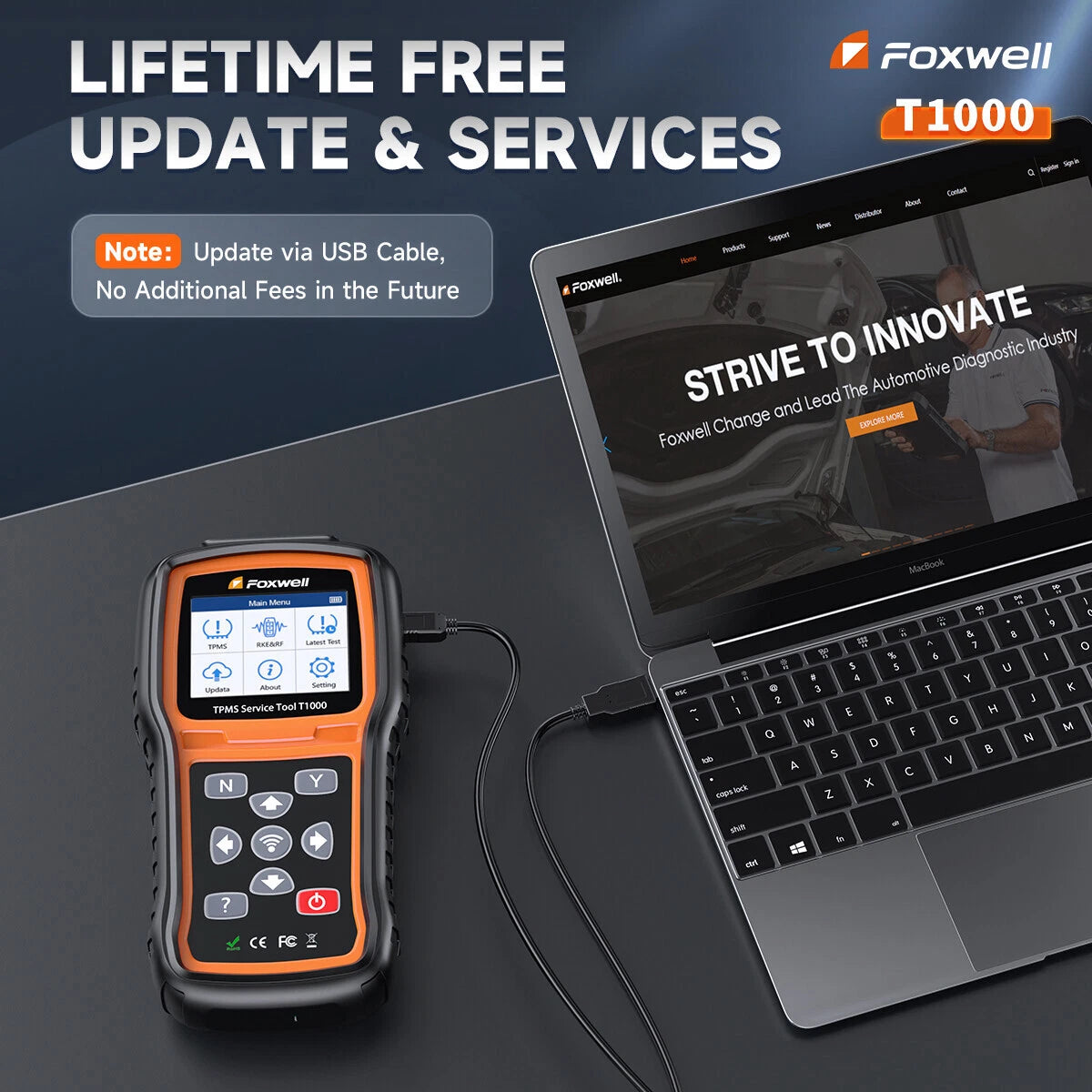 FOXWELL TPMS Programming Relearn Activation Tool, Full TPMS Services, Tire Pressure Monitor Sensor Scanner Maintenance Tool for OBD2 Cars Diagnostic Scanner Tester, T1000 TPMS Tool