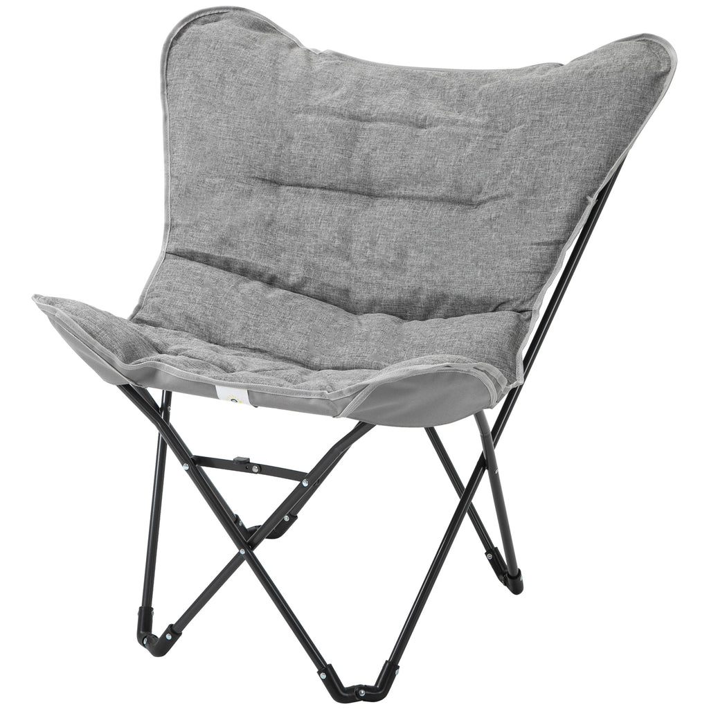 Outsunny Faltstuhl faltbar Campingstuhl gepolstert Outdoor Klappstuhl bis 120kg belastbar robust Angelstuhl Gartenstuhl für Garten Camping Strand