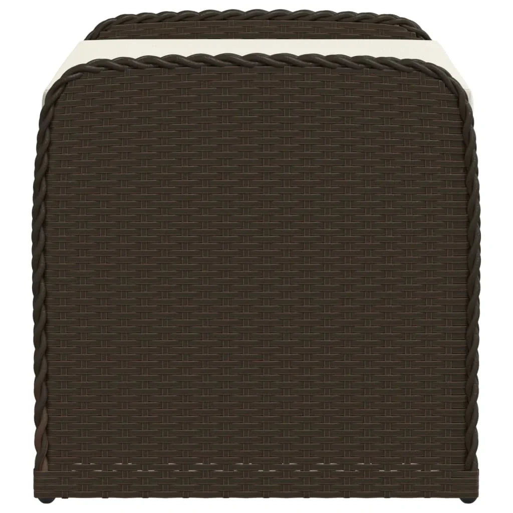 vidaXL Storage Bench with Cushion Outdoor Garden Seat Furniture Poly Rattan