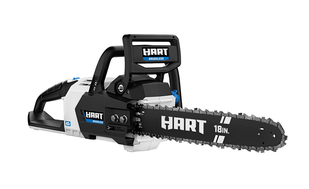 HART Cordless 40 - Volt SUPERCHARGE Brushless 18 - Inch Chainsaw, (1) 6.0ah Lithium - Ion Battery