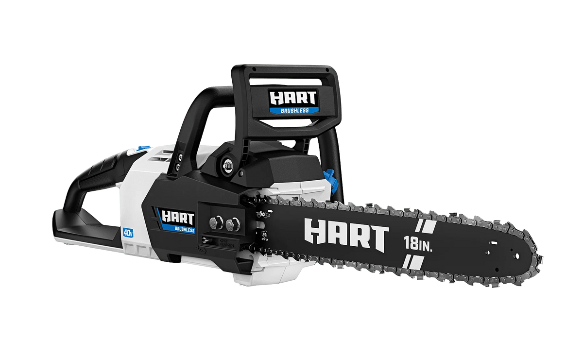 HART Cordless 40 - Volt SUPERCHARGE Brushless 18 - Inch Chainsaw, (1) 6.0ah Lithium - Ion Battery