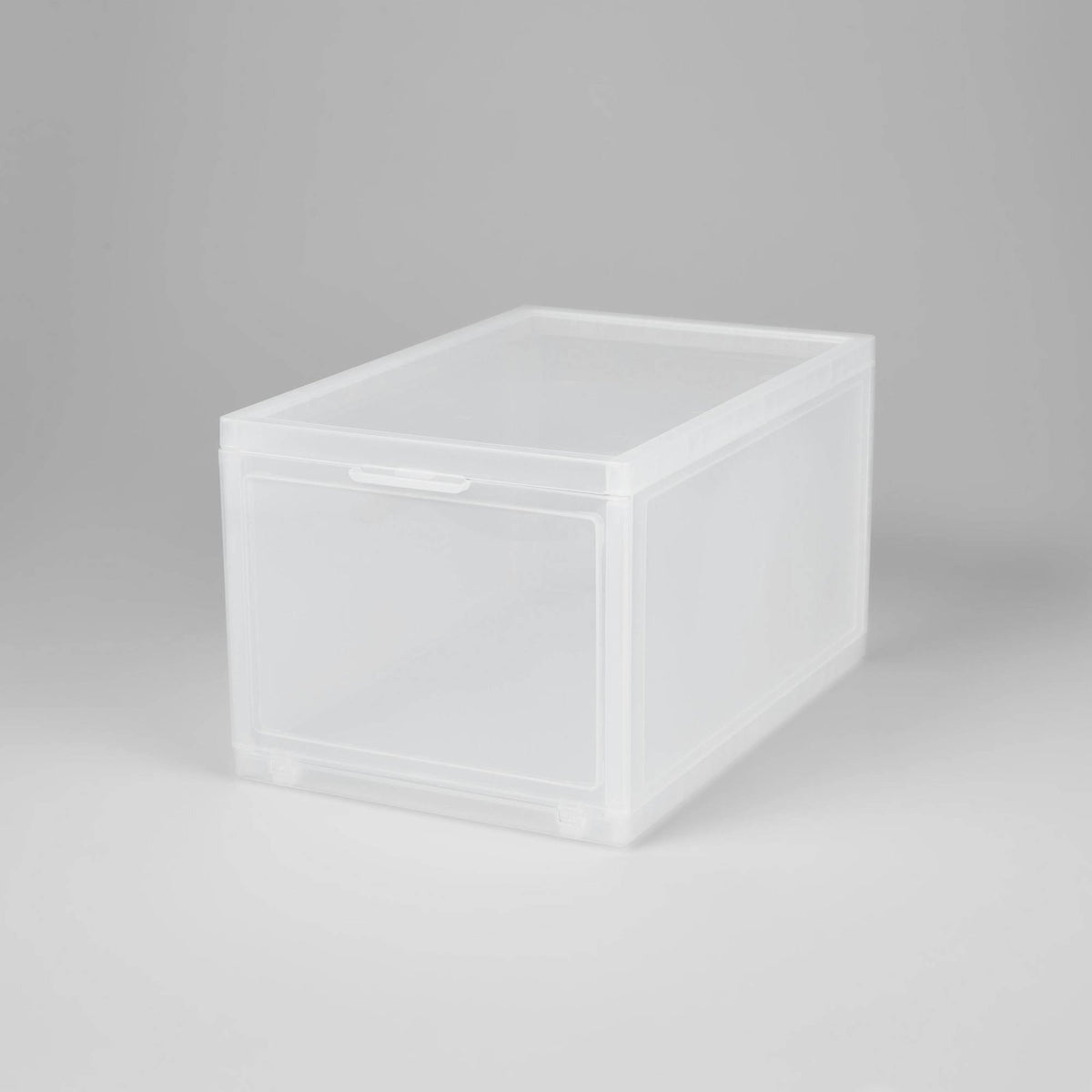 Small Stackable Bin Front Opening Clear Plastic - Brightroom
