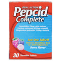 Pepcid Complete Dual Action Acid Reducer and Antacid, Chewable Tablet, Berry, Dispenser Pack, 30-count