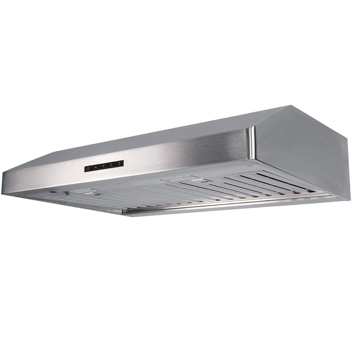 Pacific Economy Pro Under Cabinet Ducted Range Hood 30 inch - 850 CFM 3-Speed Powerful Kitchen Vent Hood - Electric Stainless Steel - Ultra Quiet, Glass Touch Control, 6W LED Lights PR6830AS