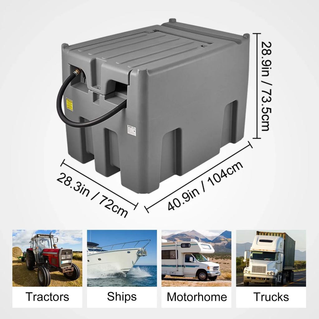 VEVOR Portable Diesel Tank, 116 Gallon Capacity & 10 GPM Flow Rate, Diesel Fuel Tank with 12V Electric Transfer Pump and 13.1ft Rubber Hose, PE Diesel Transfer Tank for Easy Fuel Transportation, Red