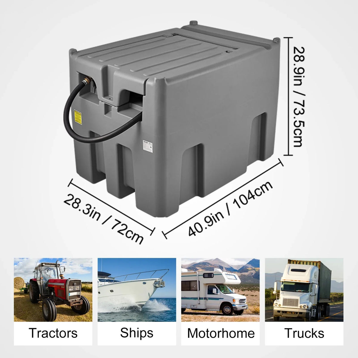 VEVOR Portable Diesel Tank, 116 Gallon Capacity & 10 GPM Flow Rate, Diesel Fuel Tank with 12V Electric Transfer Pump and 13.1ft Rubber Hose, PE Diesel Transfer Tank for Easy Fuel Transportation, Red