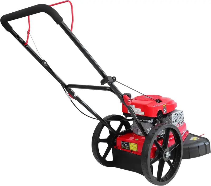 22-Inch Walk-Behind String Trimmer Mower with 161cc 4-Stroke Engine and High-Profile Wheels