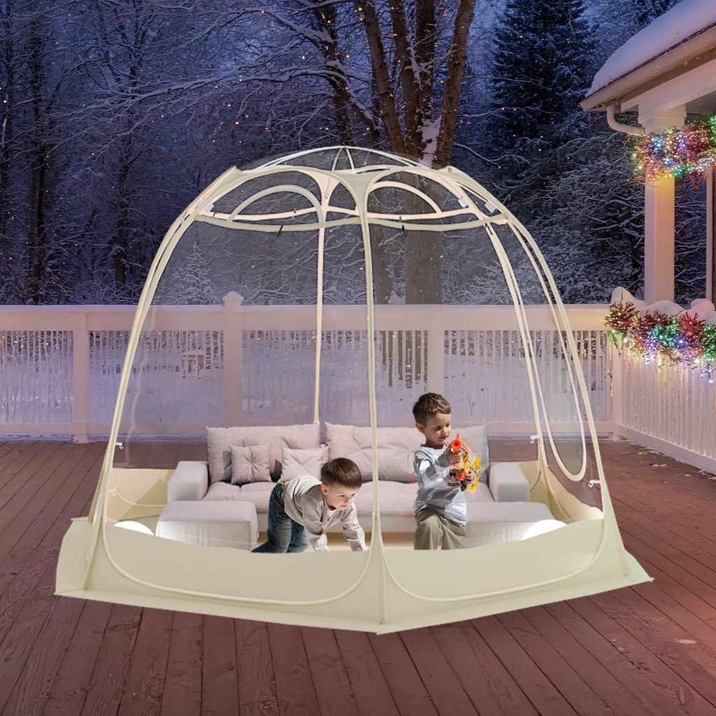 TABU Pop Up Bubble Tent, Sports Tent for 6-7 People, Portable Weatherproof Clear Tent, 10 x 10 ft