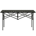 Outsunny Campingtisch Klapptisch mit Aufrollbare Tischplatte Gartentisch aus Aluminium 2 Personen 95 x 55cm Schwarz