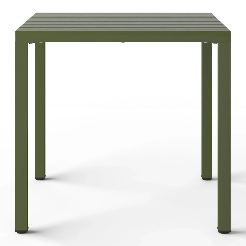 WestinTrends Playa 5-Piece Outdoor Patio Metal Frame Dining Table Set with Stackable Patio Dining Chairs, Olive Green
