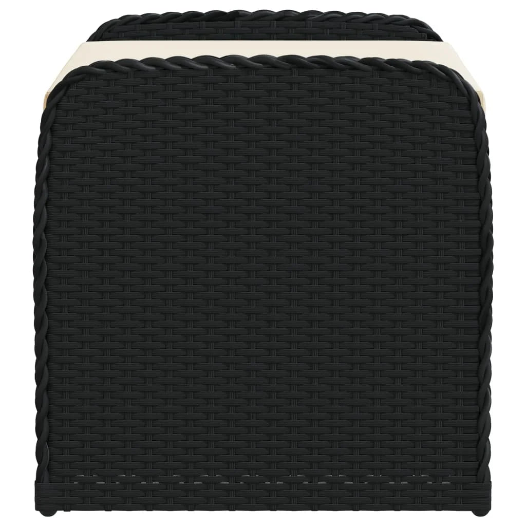 vidaXL Storage Bench with Cushion Outdoor Garden Seat Furniture Poly Rattan