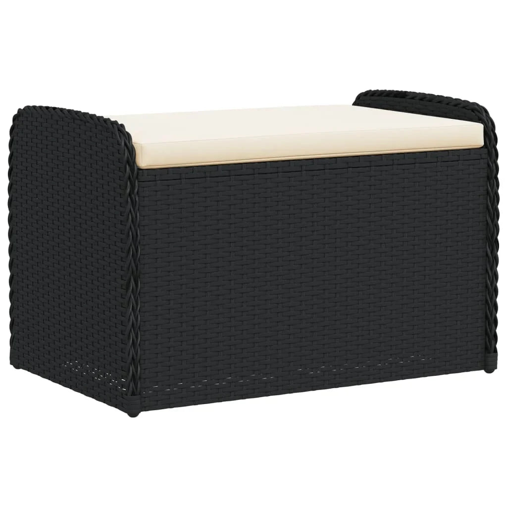 vidaXL Storage Bench with Cushion Outdoor Garden Seat Furniture Poly Rattan