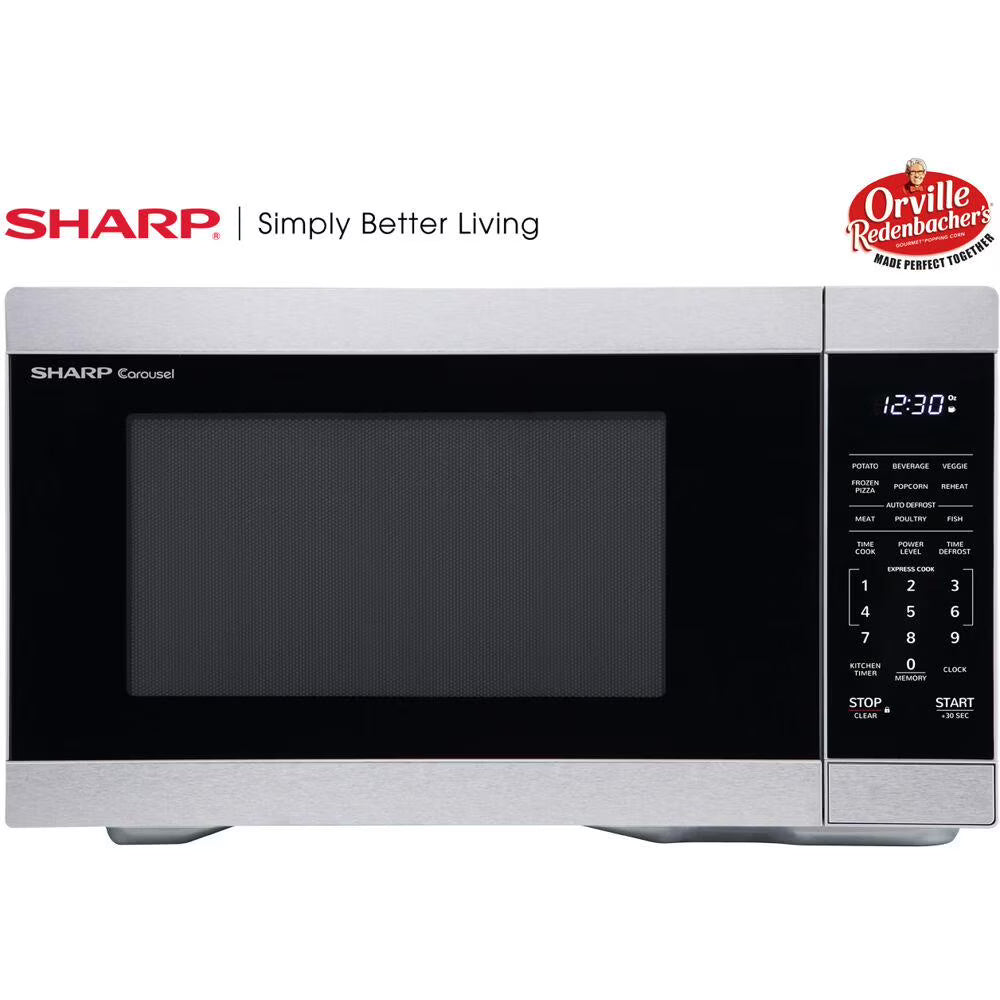 Sharp 1.1 CF Countertop Microwave Oven, Orville Redenbacher's Certified