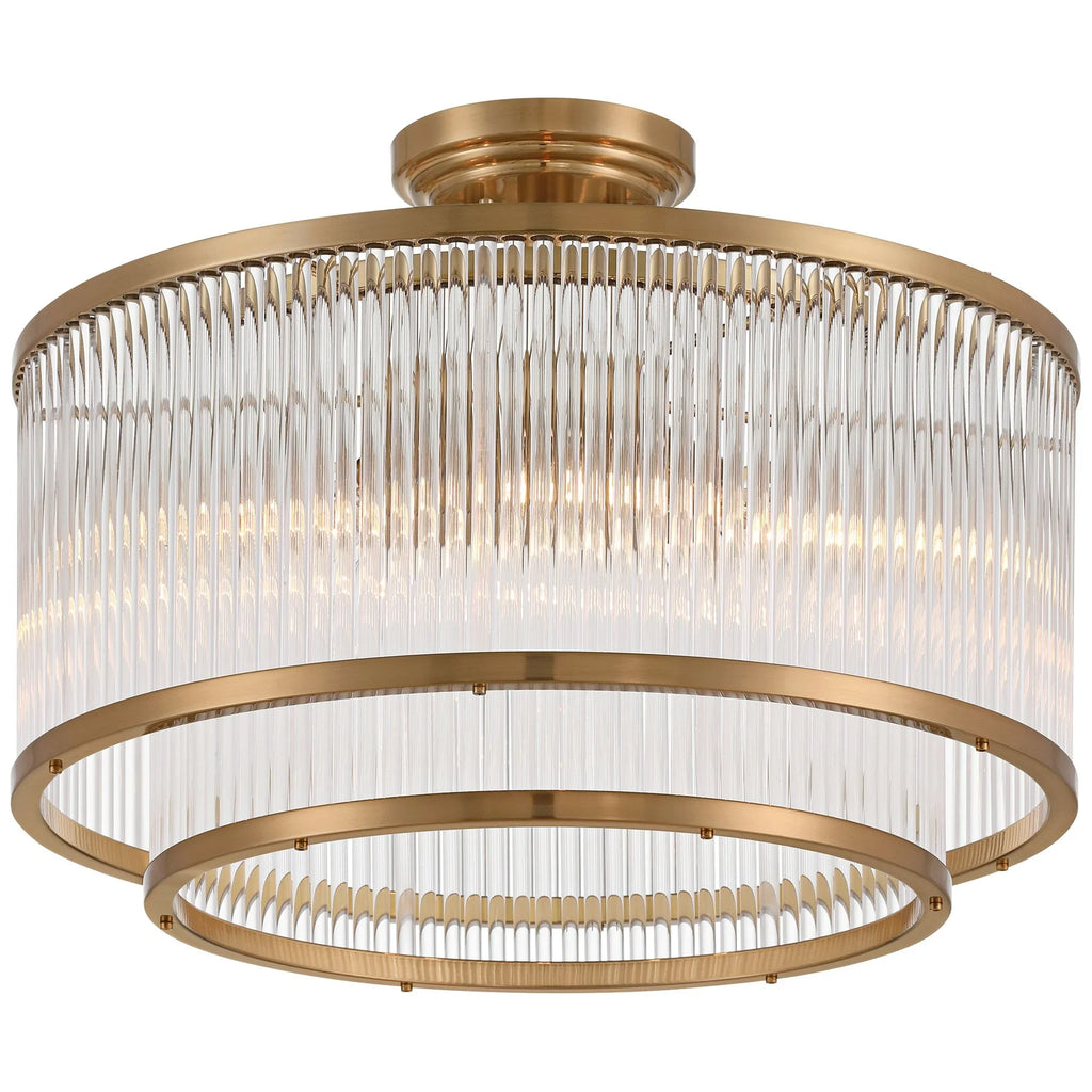 Possini Euro Design Warren 16 1/4" Modern Semi Flush-Mount Ceiling Light Fixture Kitchen Foyer Drum 5-Light Bronze Finish Crystal
