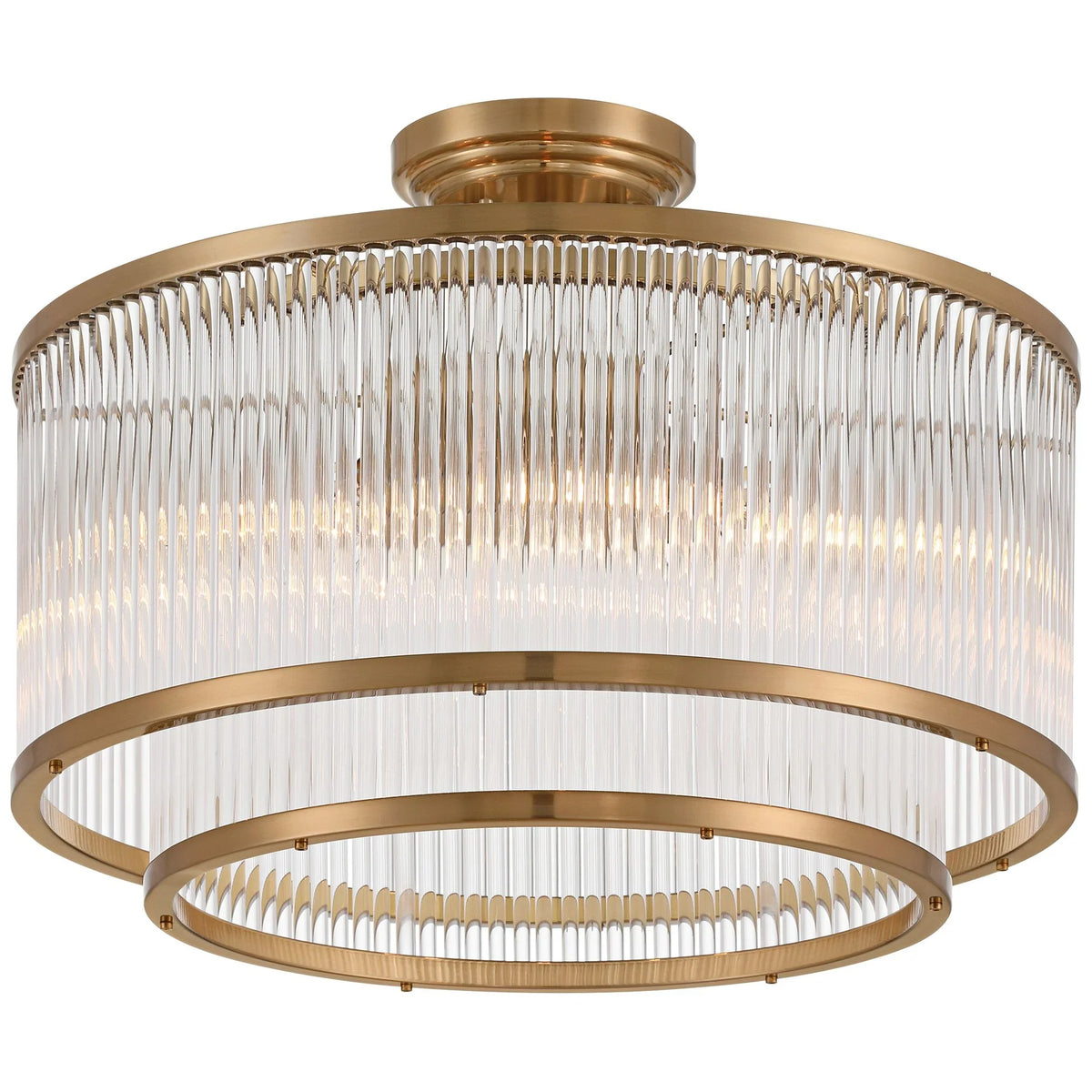 Possini Euro Design Warren 16 1/4" Modern Semi Flush-Mount Ceiling Light Fixture Kitchen Foyer Drum 5-Light Bronze Finish Crystal