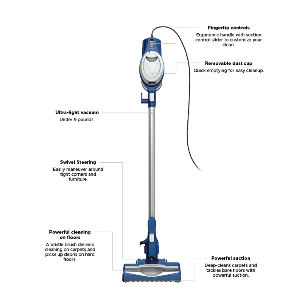 Shark Rocket Ultra-Light Corded Stick Vacuum Cleaner, Blue �C Lightweight, Bagless, for Carpet & Hard Floors
