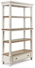 Signature Design by Ashley Realyn French Country 75" Bookcase with Drawer, Chipped White