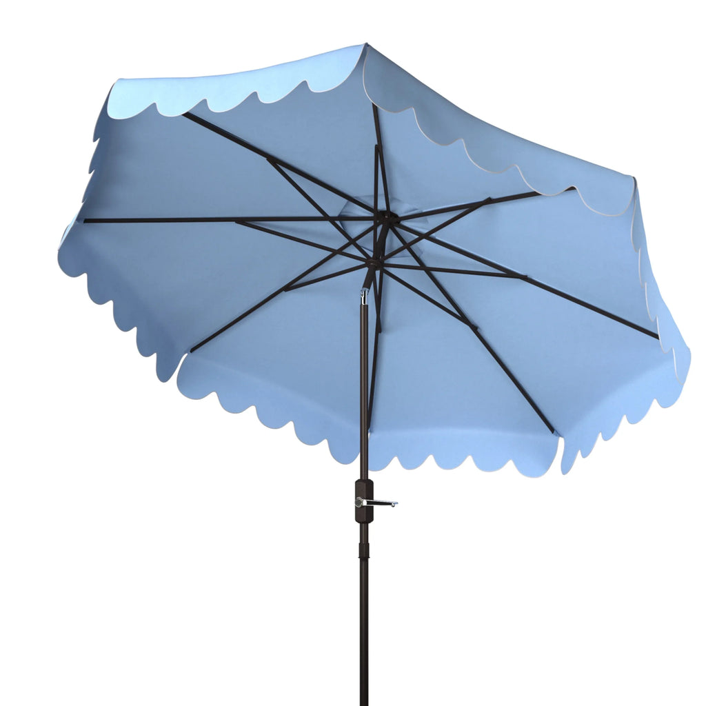 Safavieh Venice 9' Market Crank Tilt Patio Umbrella, Navy/White