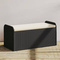 vidaXL Storage Bench with Cushion Outdoor Garden Seat Furniture Poly Rattan