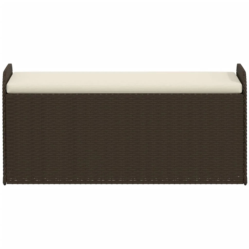 vidaXL Storage Bench with Cushion Outdoor Garden Seat Furniture Poly Rattan