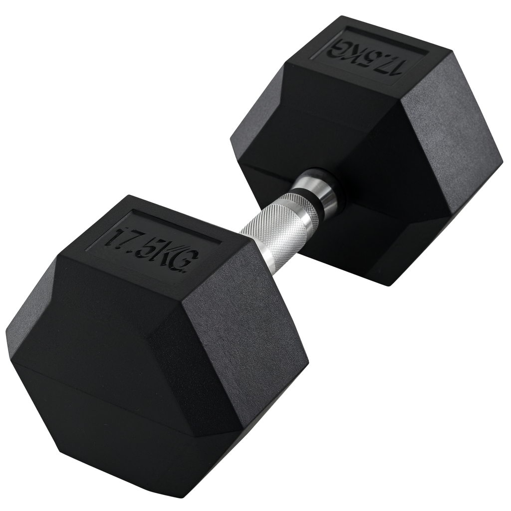 HOMCOM Kurzhantel, 17,5 kg Hantel, Hantel, Gewicht, Anti-Rutsch-Griff, Schwarz + Silber