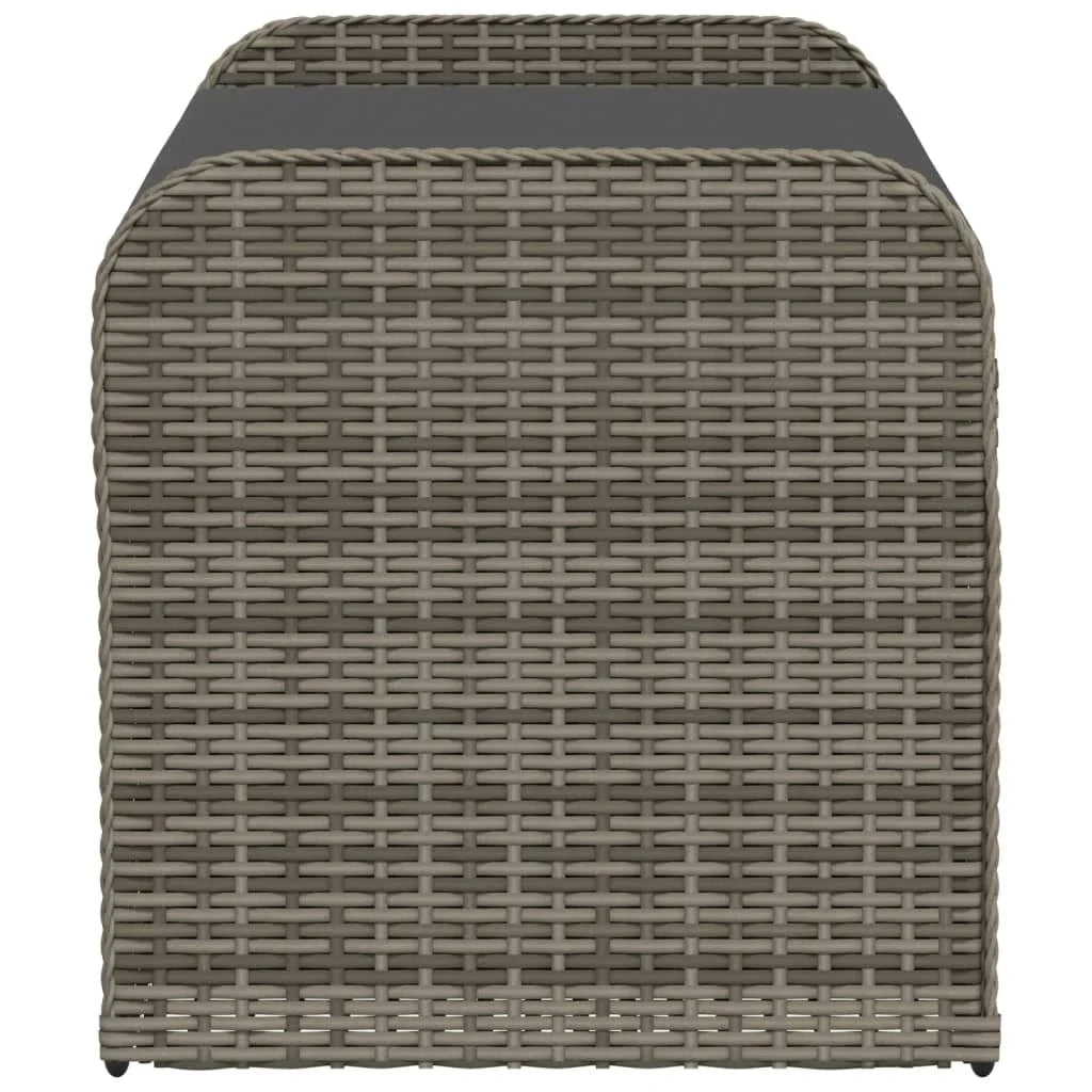 vidaXL Storage Bench with Cushion Outdoor Garden Seat Furniture Poly Rattan