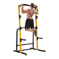 Wesfital Multi - Function Power Tower with Adjustable Barbell Rack Barbell Holder Home Fitness Equipment, Yellow